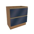 Balcão 2 Gavetas Kappesberg Celeste 100% Mdf Nogueira/azul Pr