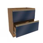 Balcão 2 Gavetas Kappesberg Celeste 100% Mdf Nogueira/azul Pr