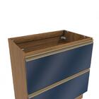 Balcão 2 Gavetas Kappesberg Celeste 100% Mdf Nogueira/azul Pr