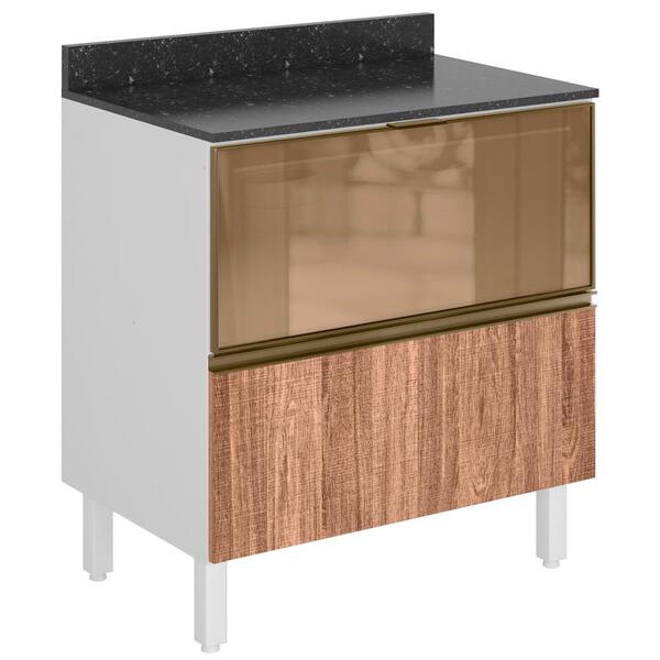 Balcao 2 Gavetoes Corrediças Telescopicas Mdf Kali Premium 12