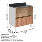 Balcao 2 Gavetoes Corrediças Telescopicas Mdf Kali Premium 12