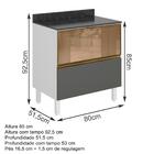 Balcao 2 Gavetoes Corrediças Telescopicas Mdf Kali Premium 12