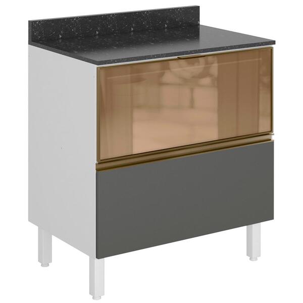 Balcao 2 Gavetoes Corrediças Telescopicas Mdf Kali Premium 12