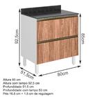 Balcao 2 Gavetoes Corrediças Telescopicas Mdf Kali Premium 12