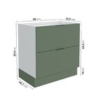 Balcão 2 Gavetões, Gaveta Auxiliar, Tampo, Rodapé E Puxador 1