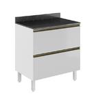 Balcão 2 Gavetões Kali Premium 80cm Com Tampo Mdf 15mm - Nici