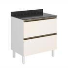 Balcão 2 Gavetões Kali Premium 80cm Com Tampo Mdf 15mm - Nici