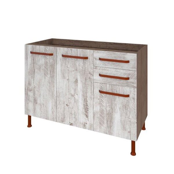 Balcão 2 Portas 120cm Sem Tampo Gold Indekes