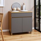 Balcão 2 Portas 1 Gaveta 80cm 100% Mdf Realeza Premium Carval