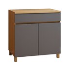 Balcão 2 Portas 1 Gaveta 80cm 100% Mdf Realeza Premium Carval