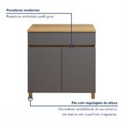 Balcão 2 Portas 1 Gaveta 80cm 100% Mdf Realeza Premium Carval