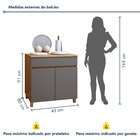 Balcão 2 Portas 1 Gaveta 80cm 100% Mdf Realeza Premium Carval