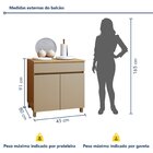 Balcão 2 Portas 1 Gaveta 80cm 100% Mdf Realeza Premium Carval