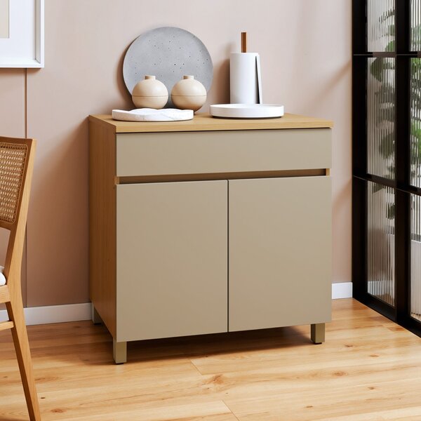 Balcão 2 Portas 1 Gaveta 80cm 100% Mdf Realeza Premium Carval