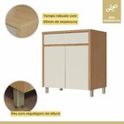 Balcao 2 Portas 1 Gaveta 80cm Condessa 100% Mdf Carvalho/grei