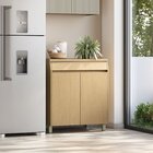 Balcao 2 Portas 1 Gaveta 80cm Simone Mendes 100% Mdf Carvalho