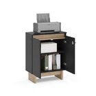 Balcão 2 Portas 1 Prateleira Los Angeles  Preto/carvalho Claro