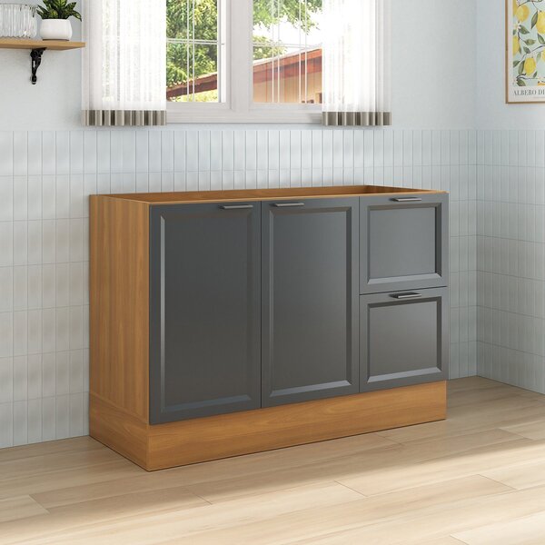 Balcão 2 Portas 2 Gavetas 120cm Sem Tampo Soho Cabecasa Madei