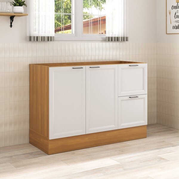 Balcão 2 Portas 2 Gavetas 120cm Sem Tampo Soho Cabecasa Madei