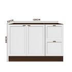 Balcão 2 Portas 2 Gavetas Com Tampo Estilo Americano Nogueira