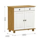 Balcão 2 Portas 2 Gavetas Em Madeira Linha Rubi - Carvalho/br