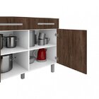 Balcão 2 Portas 2 Gavetas Lorena Plus Madine Branca Com Carva