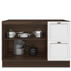 Balcão 2 Portas 2 Gavetas Sem Tampo Flex 1,20m Nogueira/branc