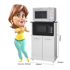 Balcão 2 Portas 2 Prateleiras Com Nicho Para Microondas Com P