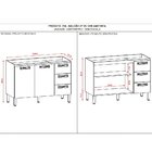 Balcão 2 Portas 3 Gavetas 1200 Sem Tampo Ametista Kits Paraná
