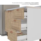 Balcão 2 Portas 3 Gavetas 120 Cm Pérola Para Cozinha Branco/c