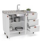 Balcão 2 Portas 3 Gavetas 120 Cm Pérola Yescasa Branco