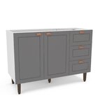 Balcão 2 Portas 3 Gavetas 120 Cm Pérola Yescasa Branco / Cinza