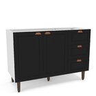 Balcão 2 Portas 3 Gavetas 120 Cm Pérola Yescasa Branco / Preto