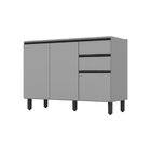 Balcão 2 Portas 3 Gavetas 120cm Belize  Cinza