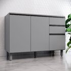 Balcão 2 Portas 3 Gavetas 120cm Belize  Cinza