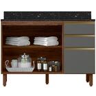 Balcao 2 Portas 3 Gavetas 120cm Com Tampo Mdf Kali Premium 12