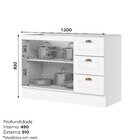 Balcão 2 Portas 3 Gavetas 120cm Emily  Branco Hp