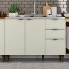 Balcão 2 Portas 3 Gavetas 120cm Essência Henn Areia