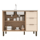 Balcão 2 Portas 3 Gavetas 120cm Karine Móveis Sul