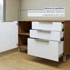 Balcão 2 Portas 3 Gavetas 120cm Texas Carvalho/branco