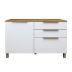 Balcão 2 Portas 3 Gavetas 120cm Texas Carvalho/branco