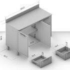 Balcão 2 Portas 3 Gavetas 120cm X 92,5cm X 52cm Branco/azul