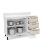 Balcão 2 Portas 3 Gavetas 120cm X 92,5cm X 52cm Branco/creme
