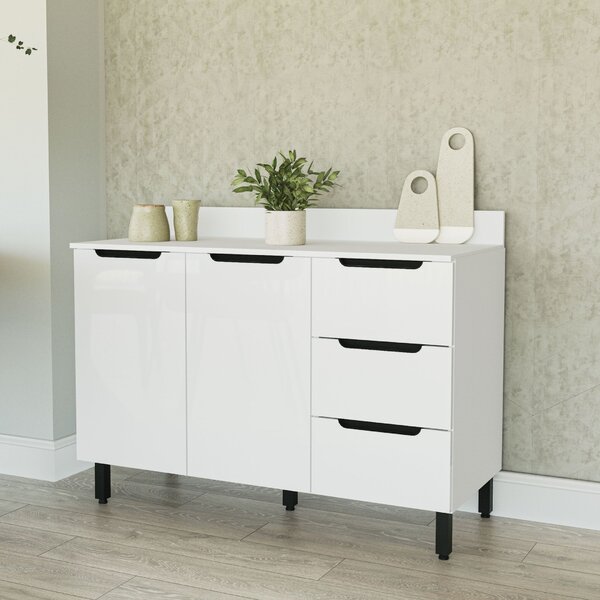 Balcão 2 Portas 3 Gavetas 120x92,5x52cm Branco