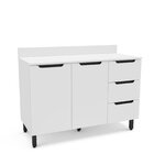 Balcão 2 Portas 3 Gavetas 120x92,5x52cm Branco