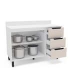 Balcão 2 Portas 3 Gavetas 120x92,5x52cm Branco/creme