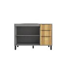 Balcão 2 Portas 3 Gavetas Berlim Chumbo/louro Freijó