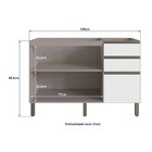 Balcão 2 Portas 3 Gavetas Cozinha Diamante New Fumê/branco