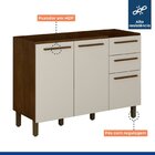 Balcão 2 Portas 3 Gavetas Para Pia Pérola Chocolate/off White