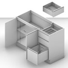 Balcão 2 Portas 3 Gavetas Sem Tampo 120cm Campanele Amêndoa/c